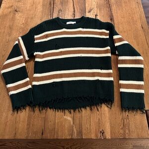 Lush rough edge distressed sweater